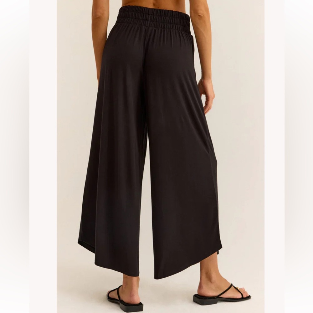Z Supply Black Maxi Skirt-Style Wide Leg Pants - Picture 2 of 8